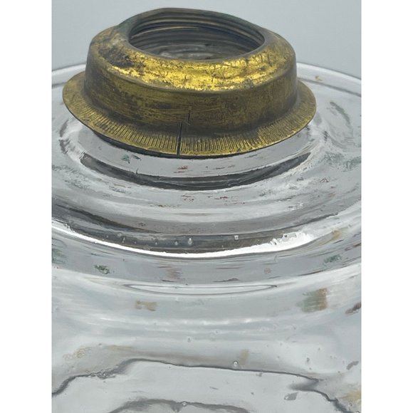 Antique Oil Stand Lamp Handpainted Floral Design Missing Regulator and Chimney - Picture 4 of 4